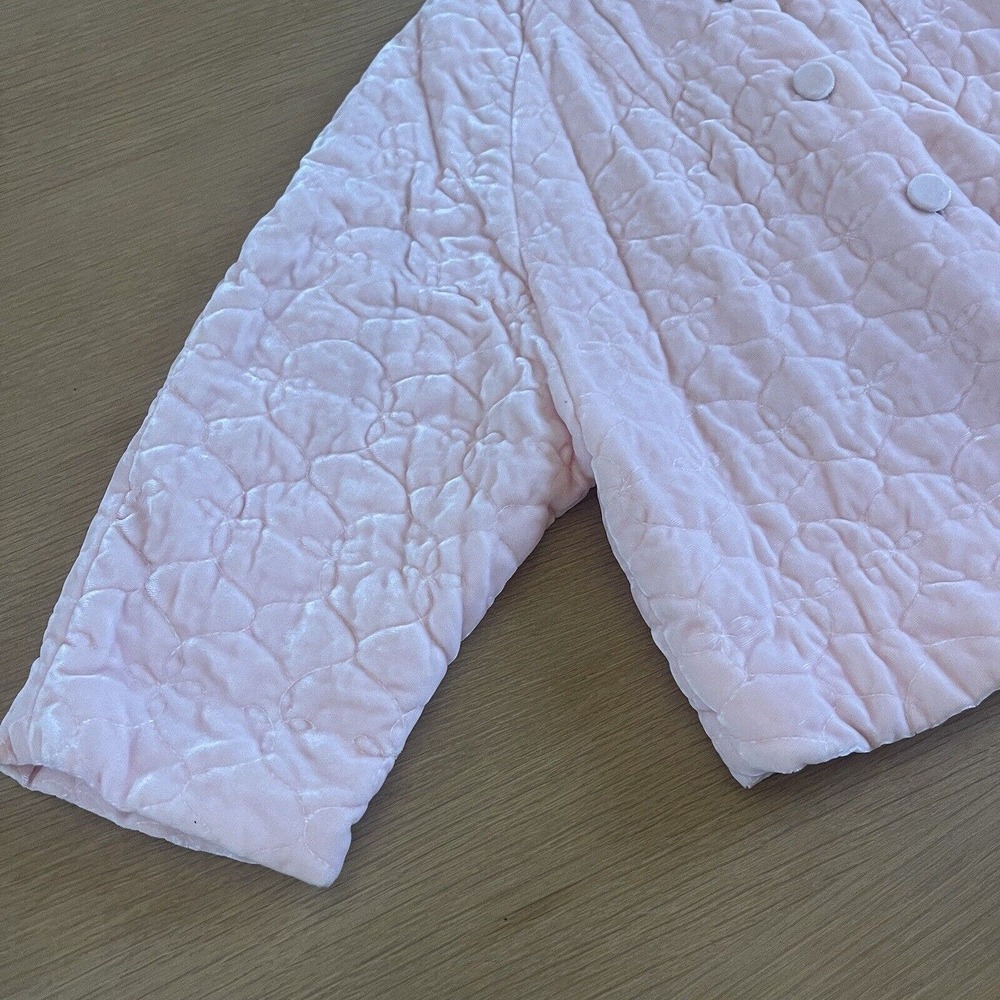 Women's Vintage I. Magnin & Co Size S Velvet Quilted Bed Jacket - Picture 3 of 8